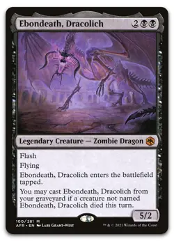 Ebondeath, Dracolich #100 (NM) Forgotten Realms AFR Magic MTG - Image 1