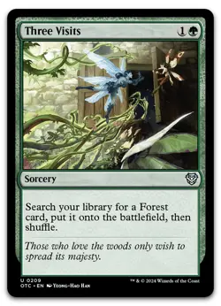 Three Visits #209 (NM) Thunder Junction OTC Magic MTG - Image 1