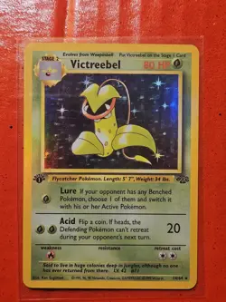 Pokemon Victreebel 14/64 Jungle 1st Edition Holo Rare 80 HP Stage 2 Card MINT - Image 1