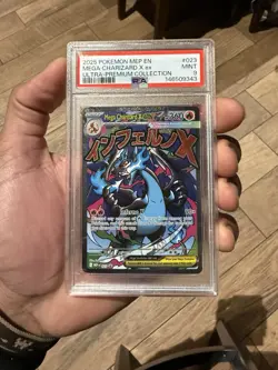 Pokemon TCG Mega Charizard X EX 023 Me: Mega Evolution Promo Holo PSA 9 - Image 1
