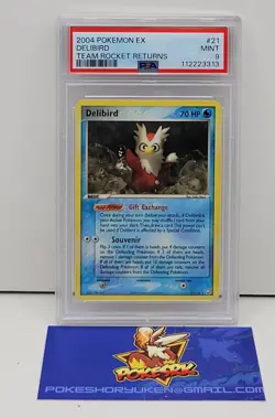 Pokemon 2004 PSA 9 EX Team Rocket Returns Delibird 21/109 - Image 1