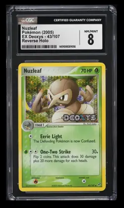 2005 Pokemon EX Deoxys Nuzleaf CGC 8 English #43 Reverse Holo - Image 1