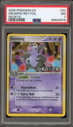 Pokemon Grumpig EX Deoxys Reverse Holo #32 PSA 7 - Image 1