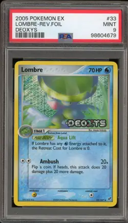 Pokemon Lombre EX Deoxys Reverse Holo #33 PSA 9 Mint - Image 1