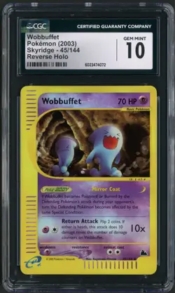 2003 Pokemon Skyridge Wobbuffet Reverse Holo 45/144 CGC Gem Mint 10 - Image 1