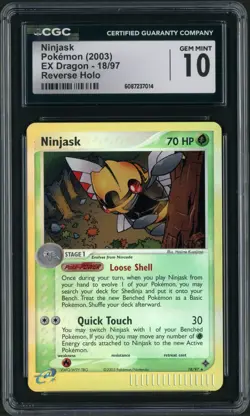 2003 Pokemon EX Dragon Ninjask Reverse Holo 18/97 CGC Gem Mint 10 - Image 1