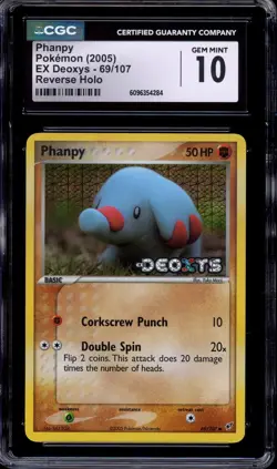 2005 Pokemon EX Deoxys Phanpy-Reverse Foil #69 CGC 10 GEM MINT - Image 1
