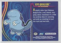 Quagsire Topps Pokemon TV Animation Edition Johto Series 1 #195 2001 - Image 2