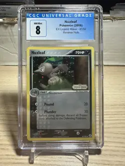2006 POKEMON EX LEGEND MAKER #41 NUZLEAF-REVERSE FOIL CGC 8 - Image 1