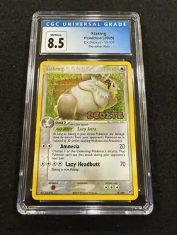 Pokemon Slaking Reverse Holo Stamped 15/107 from EX Deoxys in a CGC 8.5 ! - Image 1