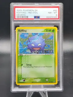 PSA 8 NM-MT Pokemon 2005 Ex Deoxys Koffing Reverse Holo Foil #62 - Image 1