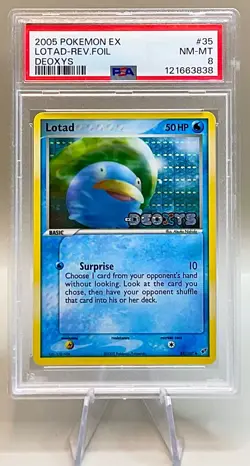 Pokemon Lotad #35/107 Reverse Holo - 2005 EX Deoxys Set - PSA 8 (NM-MT)! - Image 1