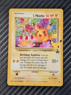 Pokemon TCG: _____'s Pikachu Celebrations Birthday Pikachu Promo #24 MINT - Image 1