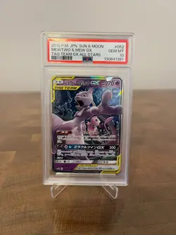 Mewtwo & Mew GX PSA 10 2019 Pokemon Tag Team GX All Stars 052/173 Japanese - Image 1