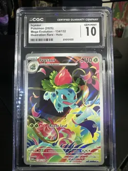 Lvysaur Pokemon 2025 Mega Evolution #134/132 Illustration Rare Holo Gem Mint 10 - Image 1