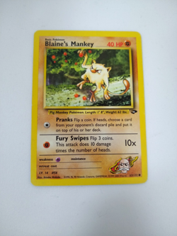 Pokemon TCG Blaine's Mankey 63/132 Unlimited Common Gym Challenge - Image 1