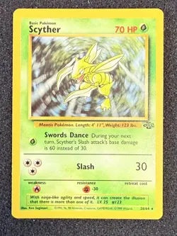 Scyther 26/64 Jungle Non-Holo Rare Pokemon Card - LP+ - Image 1