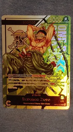 One Piece CCG Roronoa Zoro Leader Foil Card OP12-020 5000 Power - Image 1