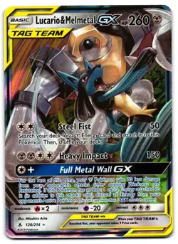 Lucario & Melmetal GX 120/214 - Unbroken Bonds Pokemon TCG Holo - M/LP Card - Image 1