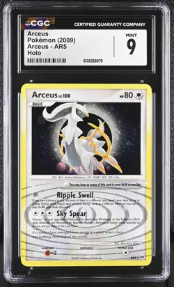 CGC 9 MINT Arceus 2009 Arceus AR5 Holo Pokemon Card - Image 1