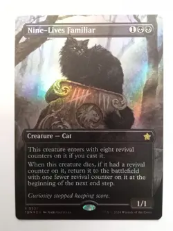 FOIL Nine-Lives Familiar 321 BORDERLESS Foundations MTG - Image 1