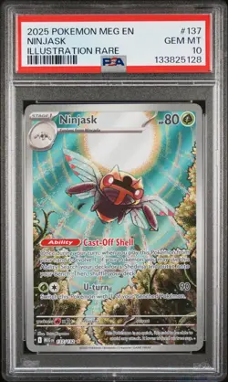 Pokemon PSA 10 Ninjask 137/132 Meg En-mega Evolution Illustration Rare 2025 - Image 1