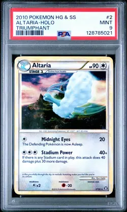 2010 POKEMON HEARTGOLD & SOULSILVER TRIUMPHANT #2 ALTARIA-HOLO PSA 9 - Image 1
