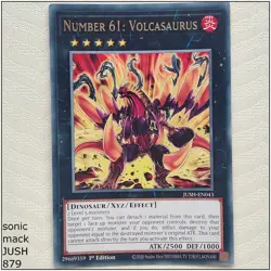 Number 61: Volcasaurus - JUSH-EN043 - Rare 1st Edition Yugioh - Image 1