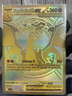 Pokemon Mega Charizard X EX Gold Card – HP 360 – Full Art – Holo - Image 1
