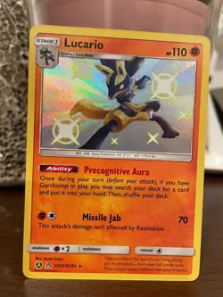 Pokemon TCG Lucario SV22/SV94 Hidden Fates Shiny Vault Holo Card NM - Image 1