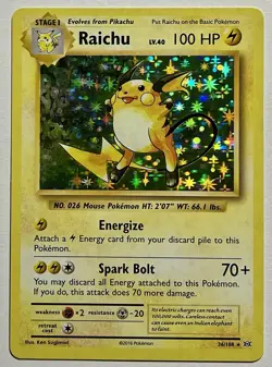 Raichu 36/108 (MP) Holo Rare XY Series: Evolutions 2016 Pokemon Card TCG - Image 1