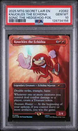 PSA 10 KNUCKLES THE ECHIDNA FOIL #2082 2025 MTG SONIC THE HEDGEHOG SECRET LAIR - Image 1