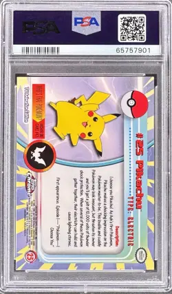 2000 TOPPS CHROME #25 PIKACHU POKEMON T.V. GEM MT PSA 10 - Image 2