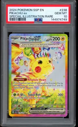 2024 Pokemon Pikachu ex Special Illustration Rare Surging Sparks #238 PSA 10 - Image 1