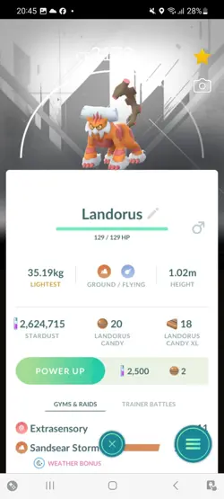 Pokemon Go Legendary Landorus ( Normal )(Background) - Image 1