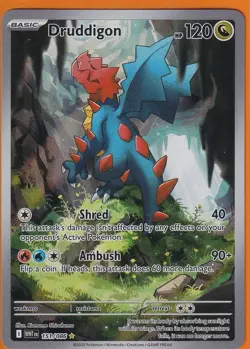 Pokemon TCG Druddigon White Flare 151/086 Illustration Rare NM - Image 1