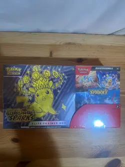 2025 Pokemon Scarlet & Violet Surging Sparks Elite Trainer Box & Booster Bundle - Image 1