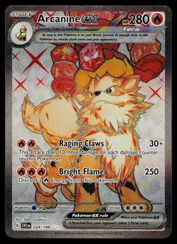 Pokemon Card - Arcanine ex Scarlet & Violet Base Set 224/198 Ultra Rare - Image 1