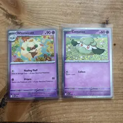 Cottonee MEP 018 & Whimsicott MEP 019 - Pokemon Phantasmal Flames Promo x2 - NM - Image 3