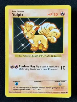 1999 TCG Pokemon #68 Vulpix Regular 68/102 Shadowless Base Set - Image 2