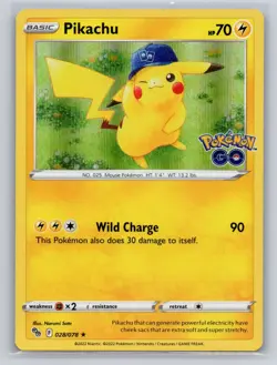 Pikachu (28) Holo Rare Pokemon GO 028/078 NM - Image 1
