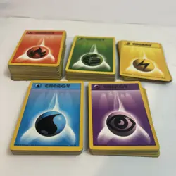 Basic Energy 1999 170 Cards Base Set Unlimited WOTC Pokemon Cards Authentic Vtg - Image 1
