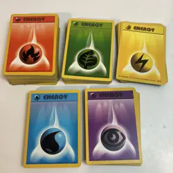 Basic Energy 1999 170 Cards Base Set Unlimited WOTC Pokemon Cards Authentic Vtg - Image 2