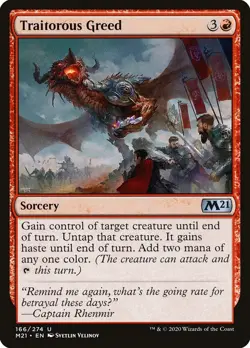 MTG TRAITOROUS GREED - CORE SET 2021 M21 - RED SORCERY CONTROL TARGET CREATURE - Image 1