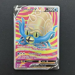 Pokemon Card Omastar V 174/195 Silver Tempest Full Art Holo Ultra Rare NM - Image 2