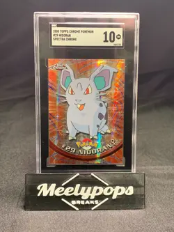Nidoran 2000 Topps Chrome Pokemon T.V. Animation Spectra Chrome #29 SGC 10 GM - Image 1