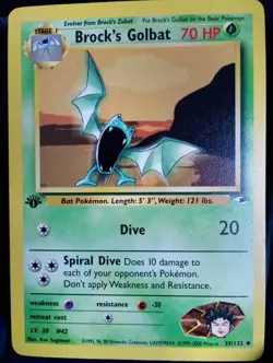 Pokemon TCG Brocks Golbat 39/132 1st Edition Gym Heroes English NM - Image 1