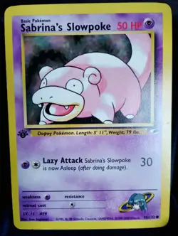 Pokemon TCG Sabrinas Slowpoke 95/132 1st Edition Gym Heroes English NM - Image 1