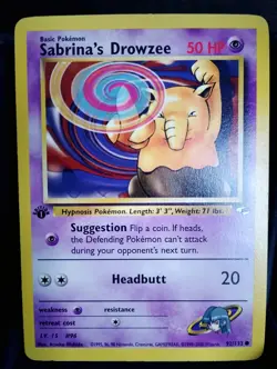 Pokemon TCG Sabrinas Drowzee 92/132 1st Edition Gym Heroes English NM - Image 1