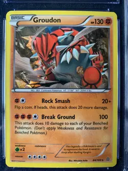 Groudon 84/160 Pokemon Primal Clash 2015 Cracked Ice Holo CGC Graded 8 NM/Mint - Image 2